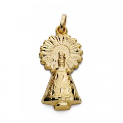 Medalla oro 18k silueta Virgen del Pilar 26mm. unisex