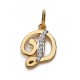 Colgante oro 18k letra D circonitas 13mm. [AA0203]