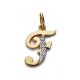 Colgante oro 18k letra F circonitas 16mm. [AA0205]
