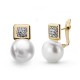 Pendientes oro 9k perla 9mm. cuadrado [AA0810]