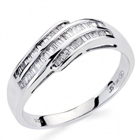 Sortija oro blanco 18k diamantes carré 0,25ct [7336]