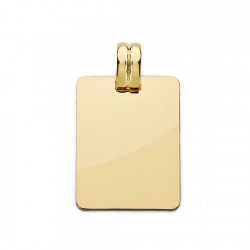 Colgante chapa oro 18k lisa 24mm. rectangular esquinas redondeadas