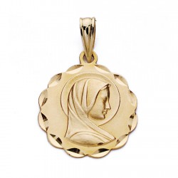 Medalla oro 9k Virgen María 17mm. [AA0825GR]