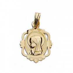 Medalla oro 18k Virgen Nina 20mm. calada [9005GR]