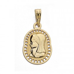 Medalla oro 18k Vigen Nina 19mm. calada [9006GR]
