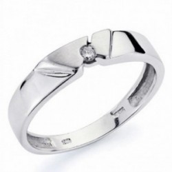 Sortija oro blanco 18k diamante brillante 0.05ct [AA1786]