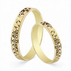 Alianza oro 18k tallada diamantada 3mm. [AA1866GR]