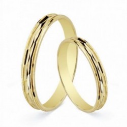 Alianza oro 18k tallada 3mm. [AA1867GR]