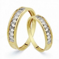 Alianza oro 18k barritas circonitas 4.5mm [AA1875]