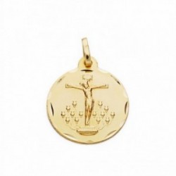 Medalla oro 18k Cristo de la Laguna 16mm. labrado tallado [AA2551GR]