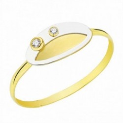 Sortija oro 18k bicolor circonitas [AA2377]
