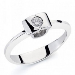Sortija oro blanco 18k diamante brillante 0.1ct pedidas [AA7259]