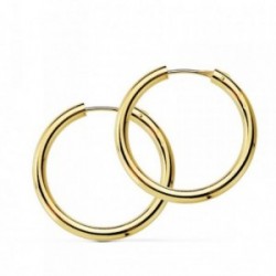 Pendientes oro 18k aro redondos lisos 24mm. [AA7340]