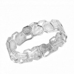 Pulsera ANTONELLI CRUISE bronce mujer extensible polígonos color plata barniz protector