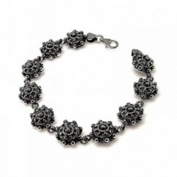 Pulsera plata ley 925m charro continuo [AB0043]