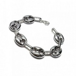 Pulsera plata ley 925m calabrote 19.5cm. mediana liso continuo mujer