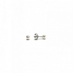 Pendientes plata Ley 925m perla sintética 4mm. [AB1120]