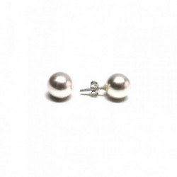 Pendientes plata Ley 925m perla sintética 10mm. [AB1125]