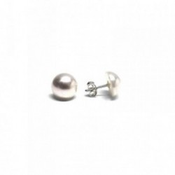 Pendientes plata Ley 925m media perla sintética 10mm. [AB1135]
