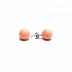 Pendientes plata Ley 925m bola piel ángel 10mm. [AB1349]
