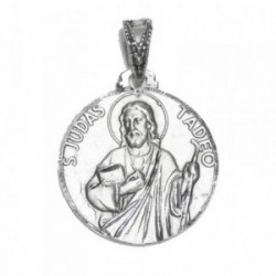 Medalla colgante plata ley 925m San Judas Tadeo cerco 20mm. [AB2775]