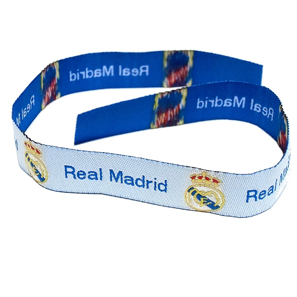 Pulsera Real Madrid escudo tela blanca 31cm [AB2794]