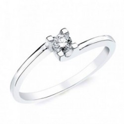 Solitario oro blanco 18k 1 diamante brillante 0,150ct. [AB2833]