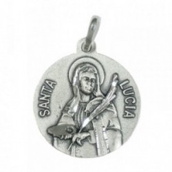 Medalla colgante plata ley 925m Santa Lucía 20mm. [AB3482GR]