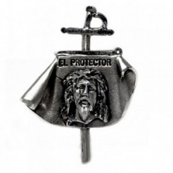 Pin plata Ley 925m capote Cristo El Protector 27.7mm. unisex cruz torero