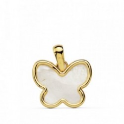 Colgante oro 18k mariposa 14mm. nácar [AB4725]