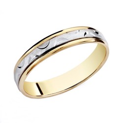 Alianza oro 18k bicolor 4mm. [8060GR]