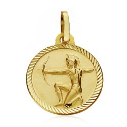 Medalla oro 18k horóscopo Sagitario 16mm. signo zodiaco [AA7416]