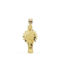 Colgante oro 18k silueta Virgen Pilar 21mm. unisex