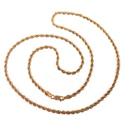 Cordón cadena oro 18k salomónico 45cm. ligero 3mm. [AA1589]