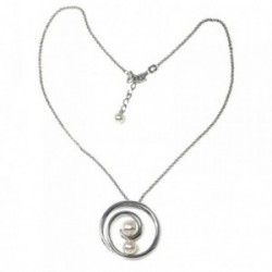 Colgante plata Ley 925m espiral perlas [AB9121]