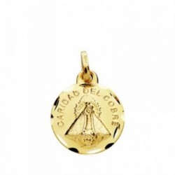 Medalla oro 18k Virgen Caridad del Cobre 14mm. cerco tallado [AB3806GR]