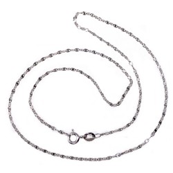 Cadena oro blanco 18k diamantada 40cm. espesor 1.5mm. [AB8996]