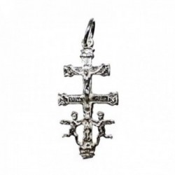 Cruz plata Ley 925m 27mm. Caravaca Virgen detrás [AC0050]
