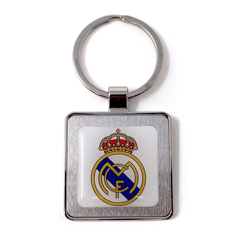 Llavero metálico escudo Real Madrid C.F. cuadrado [AC0087]