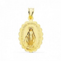 Medalla oro 18k Virgen Milagrosa 28mm. cerco oval unisex