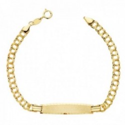 Esclava oro 18k hueca 17cm. niño cadena modelo húngara [AC0970]