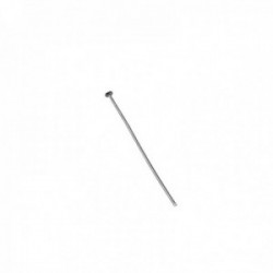 Aguja pincho tope plano 32mm. metal plateado diámetro 0.6mm. [AC1463]
