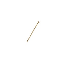 Aguja oro 18k pincho tope plano 25mm. diámetro 0.6mm.
