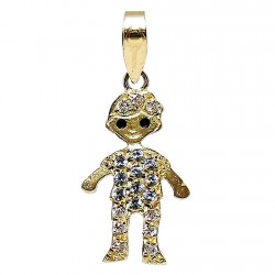 Colgante oro 18k nino circonitas [4969]