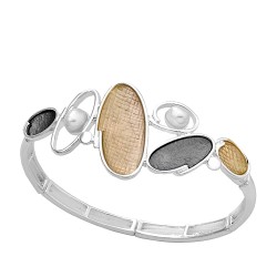 Pulsera ANTONELLI CRUISE bronce extensible perlas y ovales [AB1911]