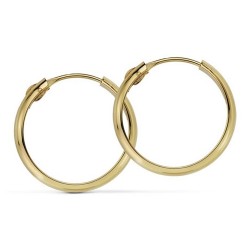 Pendientes oro 18k aros media caña 16mm. [AA7303]
