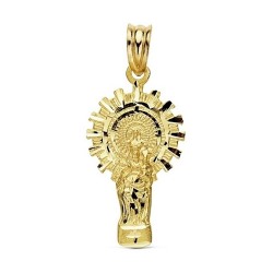 Colgante oro 18k Virgen del Pilar silueta 28mm. 2,65gr. unisex maciza