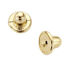 Fornitura oro 18k presión tuerca 4mm. rosca tornillo 1 unidad [AB3677]