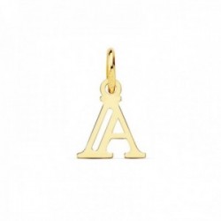 Colgante oro 18k letra A mayúscula 11mm. doble tira calada lisa