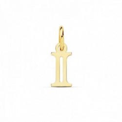 Colgante oro 18k letra I mayúscula 11mm. doble tira calada lisa